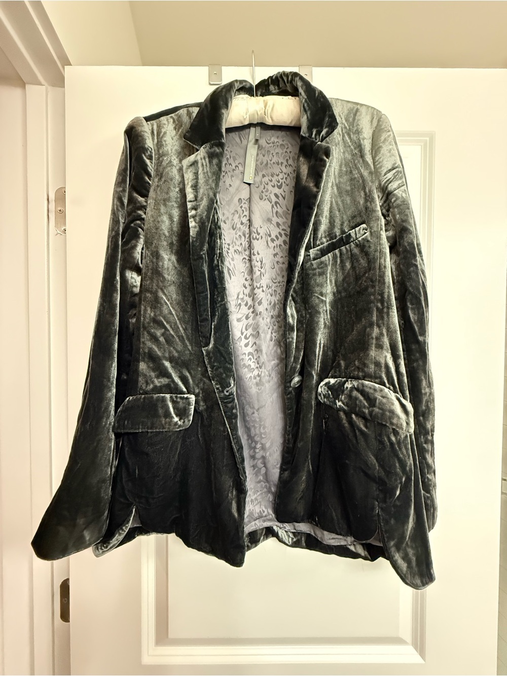 Anthropologie Velvet Blazer Jacket - Dark Green